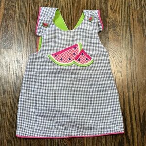 AUSTIN & ASHLEY Girls watermelon Gingham Cross Back Summer Dress 24M